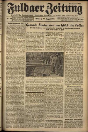Erste Ausgabe vom Mittwoch, den 28. August 1935.