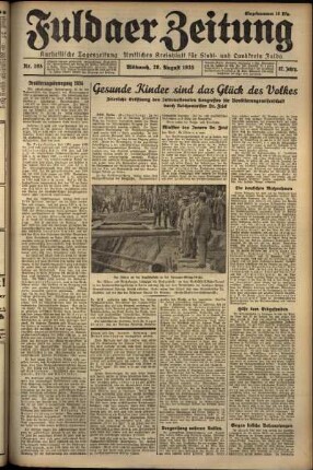 Erste Ausgabe vom Mittwoch, den 28. August 1935.