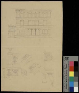 Fassade eines Gebäudes im Stil der Renaissance und Ornamentdetails