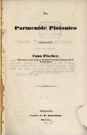 De Parmenide Platonico