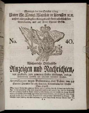 No. 40. Montags, den 7ten October, 1754.