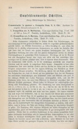 314-332 Empfehlenswerthe Schriften