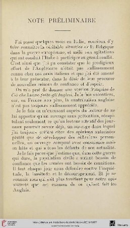Note préliminaire