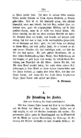 Die Behandlung des Knaben : (Aus einer Vorlesung über Erziehungswissenschaft)