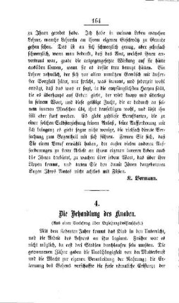 Die Behandlung des Knaben : (Aus einer Vorlesung über Erziehungswissenschaft)