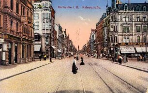 Postkartenalbum. "Karlsruhe i. B. - Kaiserstraße". Kaiserstraße