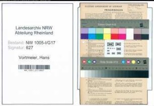 Entnazifizierung Hans Vortmeier , geb. 18.07.1902 (Maschinist)