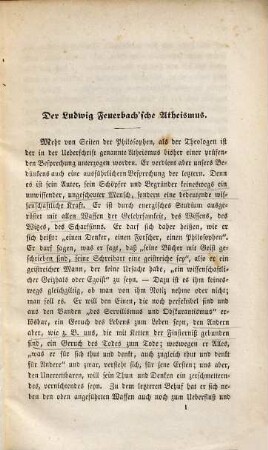 Der Ludwig Feuerbach'sche Atheismus