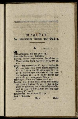 Register der vornehmsten Namen und Sachen.