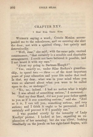 Chapter XXV. I hear from Uncle Silas