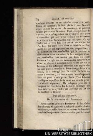 Deuxième Section. De la trituration des Betteraves
