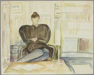 Ohne Titel [Frau auf Sessel]