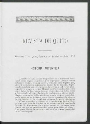 Núm. XLI - Quito, Octubre 29 de 1898