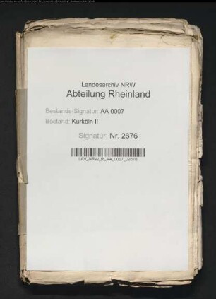 Gutachten und Denkschriften betr. die Inkorporation der Pfarre Kempen