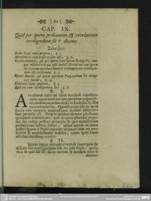 Cap. IX. Quid per ignem probantem & revelantem intelligendum sit ? docens