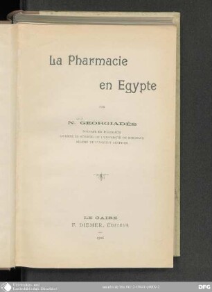 La Pharmacie en Egypte