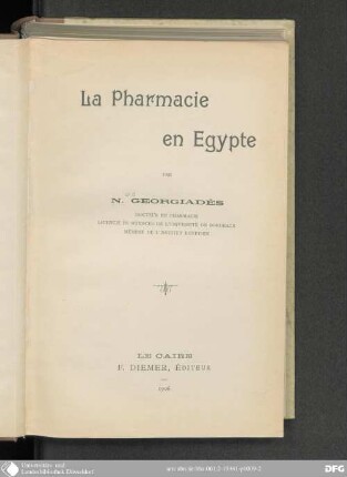 La Pharmacie en Egypte