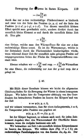 §. 48. Grundgesetz der Bewegung der Wärme in festen Körpern: .....................