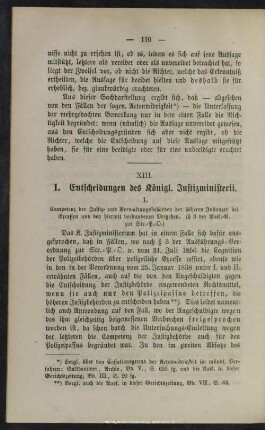 XIII. I. Entscheidungen des Königl. Justizministerii
