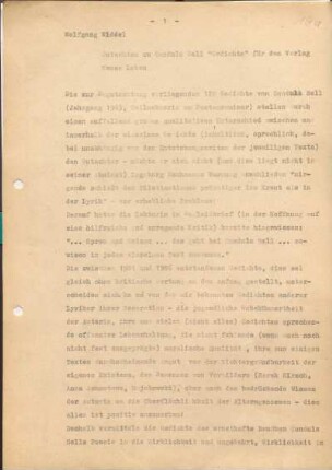 [W210]: Gutachten zu Gundula Sell &quot;Gedichte&quot;