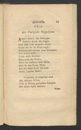 Chor aus Euripides Hippolytus