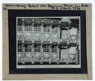 Braunschweig, Demmersches Haus im Sack/Huneborstelsches Haus : Außenansicht, Details der Fassade.