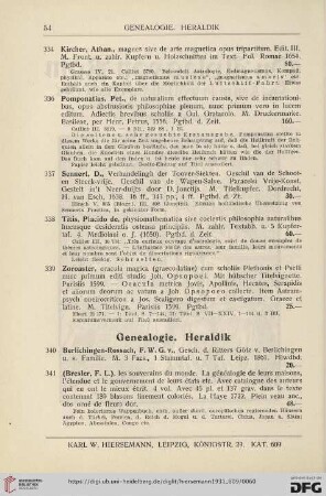 Genealogie. Heraldik (Nr. 340 - 356)