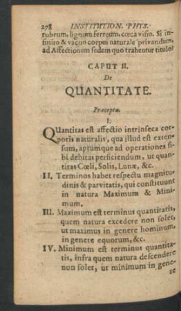 Caput II. De Quantitate.