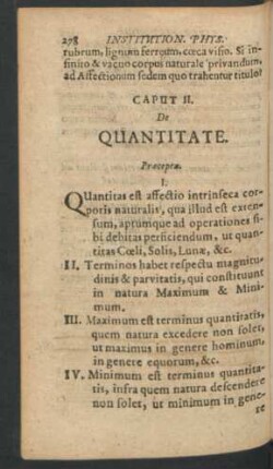 Caput II. De Quantitate.