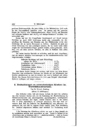 Beobachtungen an schwachsinnigen Kindern im Werkstättenunterrichts : [Mitteilungen]