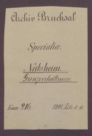 Protokoll über die Grenzrenovation zwischen Neibsheim und Gondelsheim.