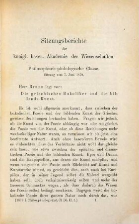 Die griechischen Bukoliker und die bildende Kunst