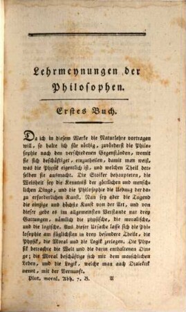 Plutarchs moralisch-philosophische Werke, Siebenter Theil