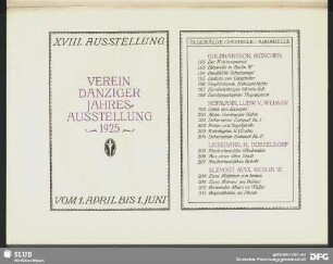 XVIII. Ausstellung Verein Danziger Jahresausstellung