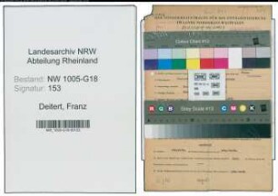 Entnazifizierung Franz Deitert , geb. 14.02.1904 (Fabrikant)