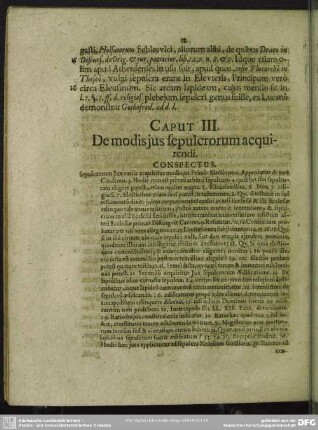 Caput III. De modis jus sepulcrorum acquirendi