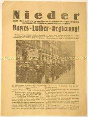 Antiregierungskampagne gegen die "Dawes-Luther-Regierung" und programmatischer Beitrittsaufruf der KPD an die Arbeiter