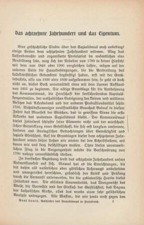 Das achtzehnte Jahrhundert und das Eigentum.