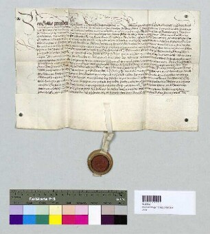 Bischof Veit von Regensburg übergibt Veit Strigl zu Niedermotzing den bisher dem dortigen Gotteshaus zustehenden halben Gustergarten. S: A