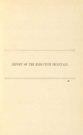 Report of the Executive Secretary