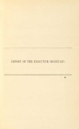 Report of the Executive Secretary