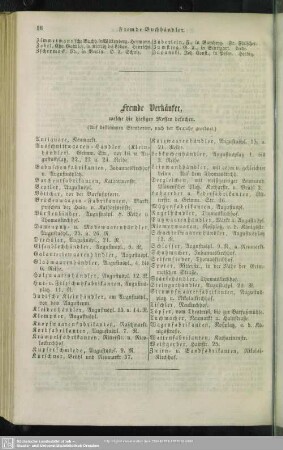Fremde Verkäufer, welche die hiesigen Messen besuchen