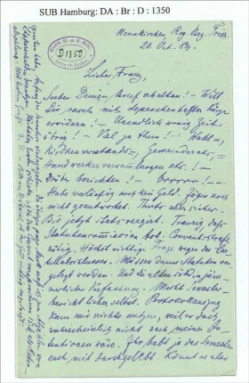 Brief an Franz Oppenheimer