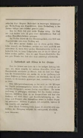 17, 2. Aufenthalt und Klima in der Steppe