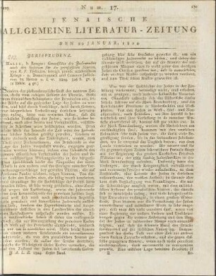 Num. 17. Den 20. Januar 1804
