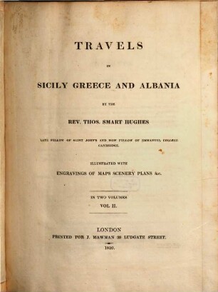 Travels in Sicily, Greece and Albania, 2 (1820)