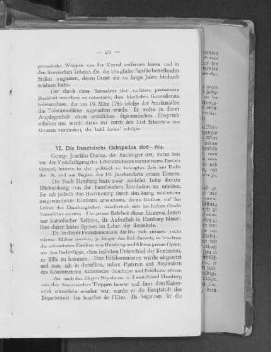 VI. Die französiche Okkupation 1806 - 1814.