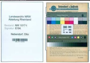 Entnazifizierung Otto Nebendorf , geb. 24.03.1902 ()