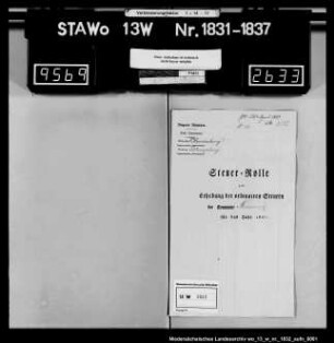 Steuer- Rolle zur Erhebung der ordinären Steuer Commune Neuwerk