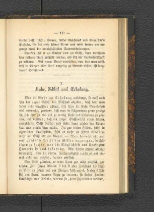 X. Ruhe, Schlaf und Erhohlung.